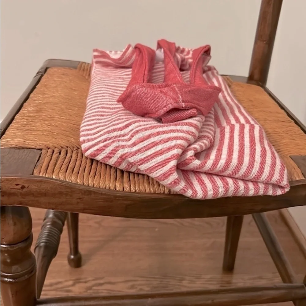 RLH Stripe Bag Red Natural Loom Weave Organic Cotton Travelin’ Light REwork NEW!